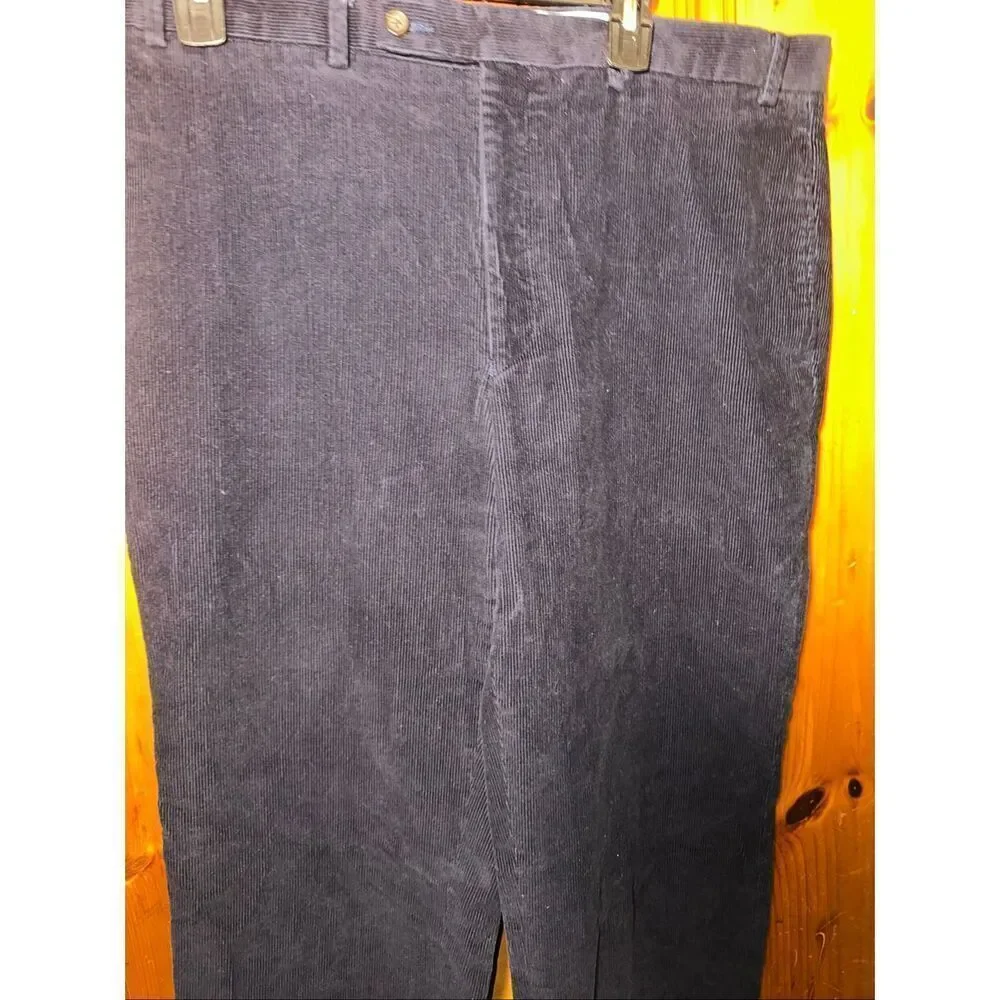 Lauren Ralph Lauren Pants Mens 36x32 Navy Blue Corduroy Mid Rise Business Classi